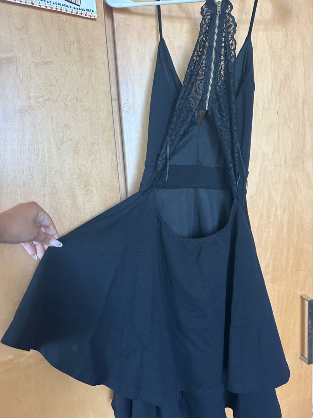 Windsor Black Strapless Fit & Flare Dress with Lace Back - Picture 3 of 4